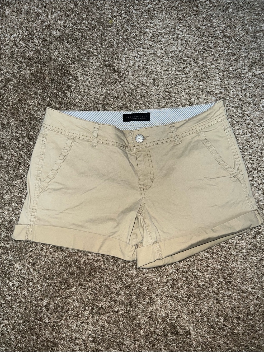 Aeropostale Khaki Cuffed Women's Shorts - Size 6